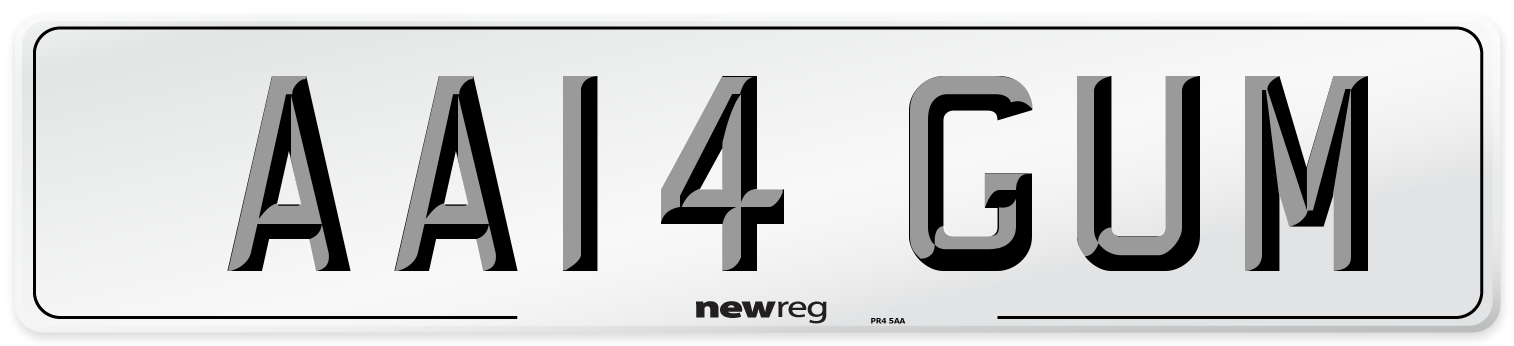 AA14 GUM Number Plate from New Reg